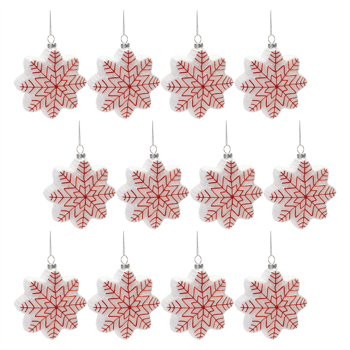 Glass Snowflake Ornament (Set of 12) -Ship Only