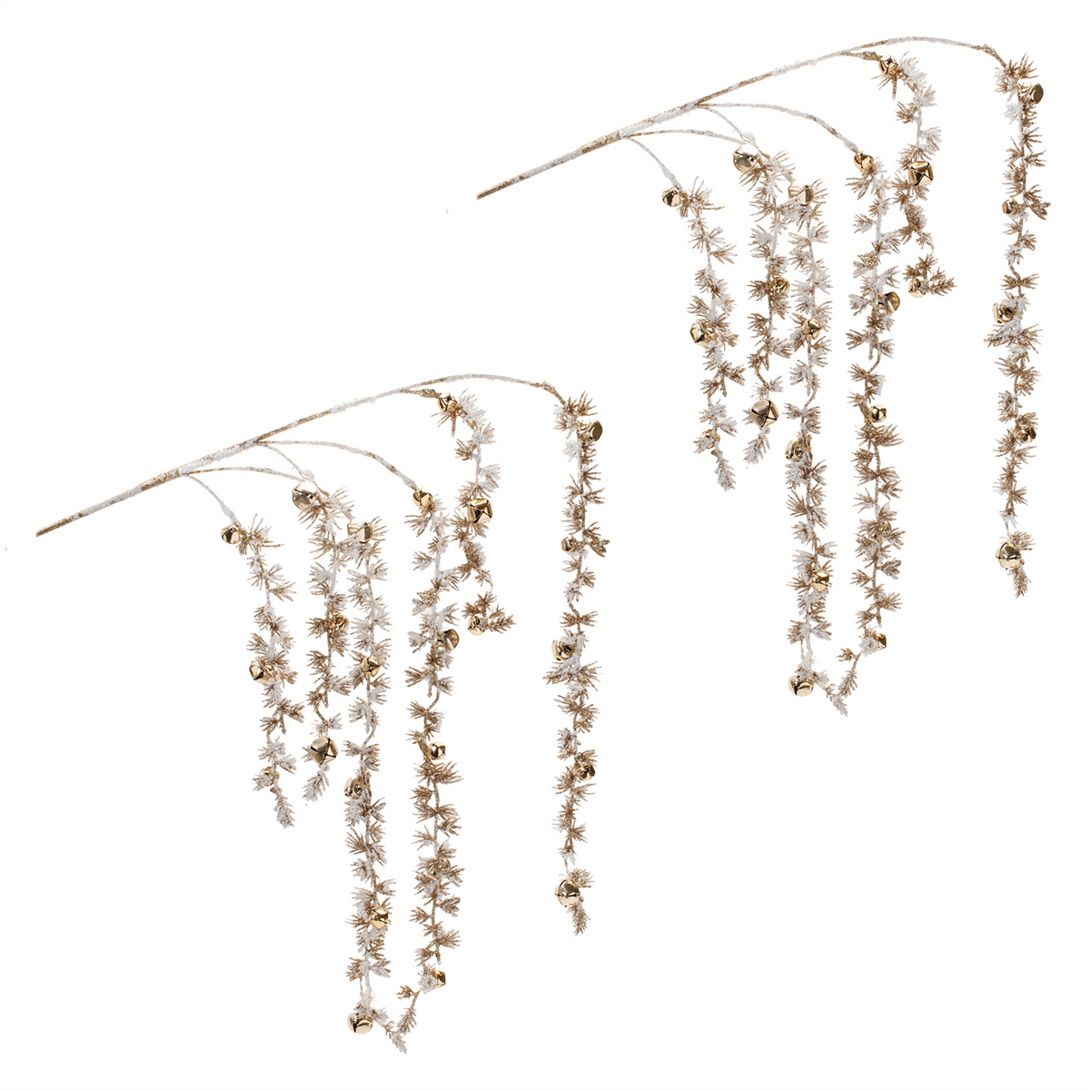 Sleigh Bell and Pine Branch (Set of 2) 27”H Plastic -Ship Only