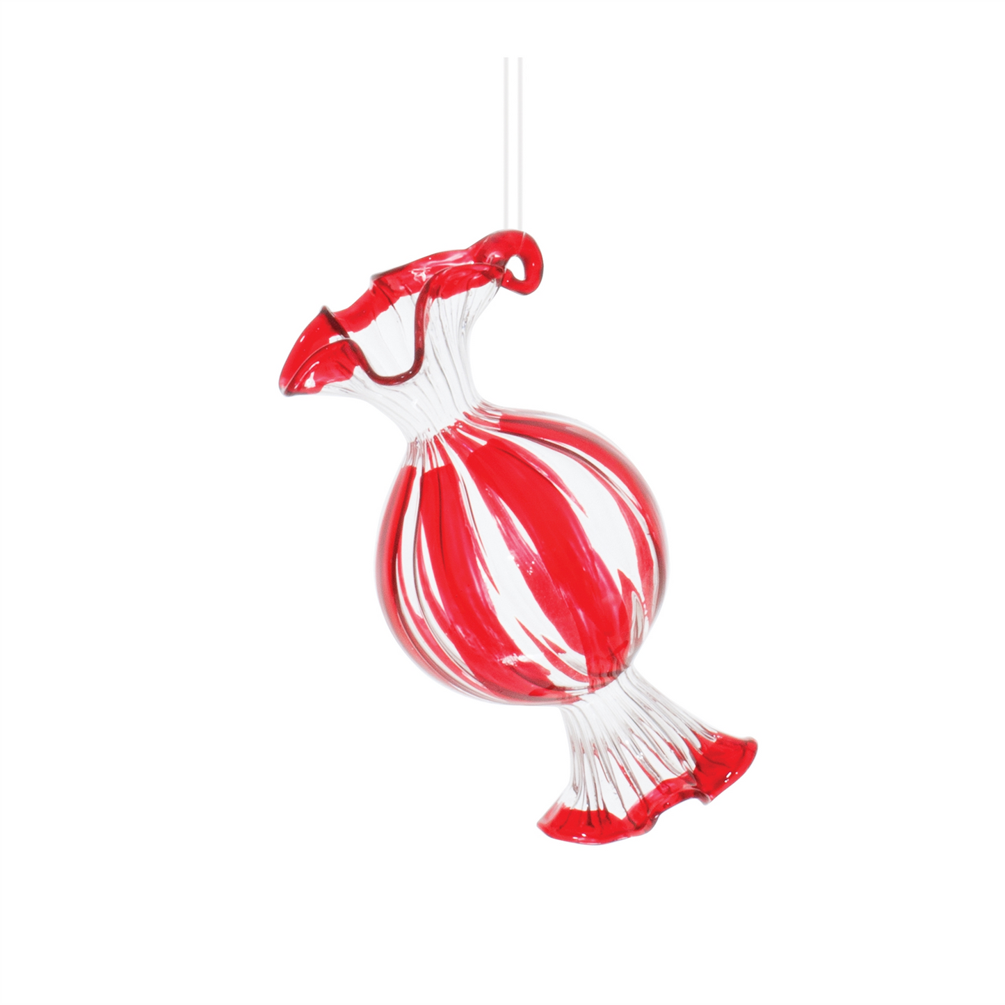 Glass Peppermint Candy Ornament (Set of 12) -Ship Only