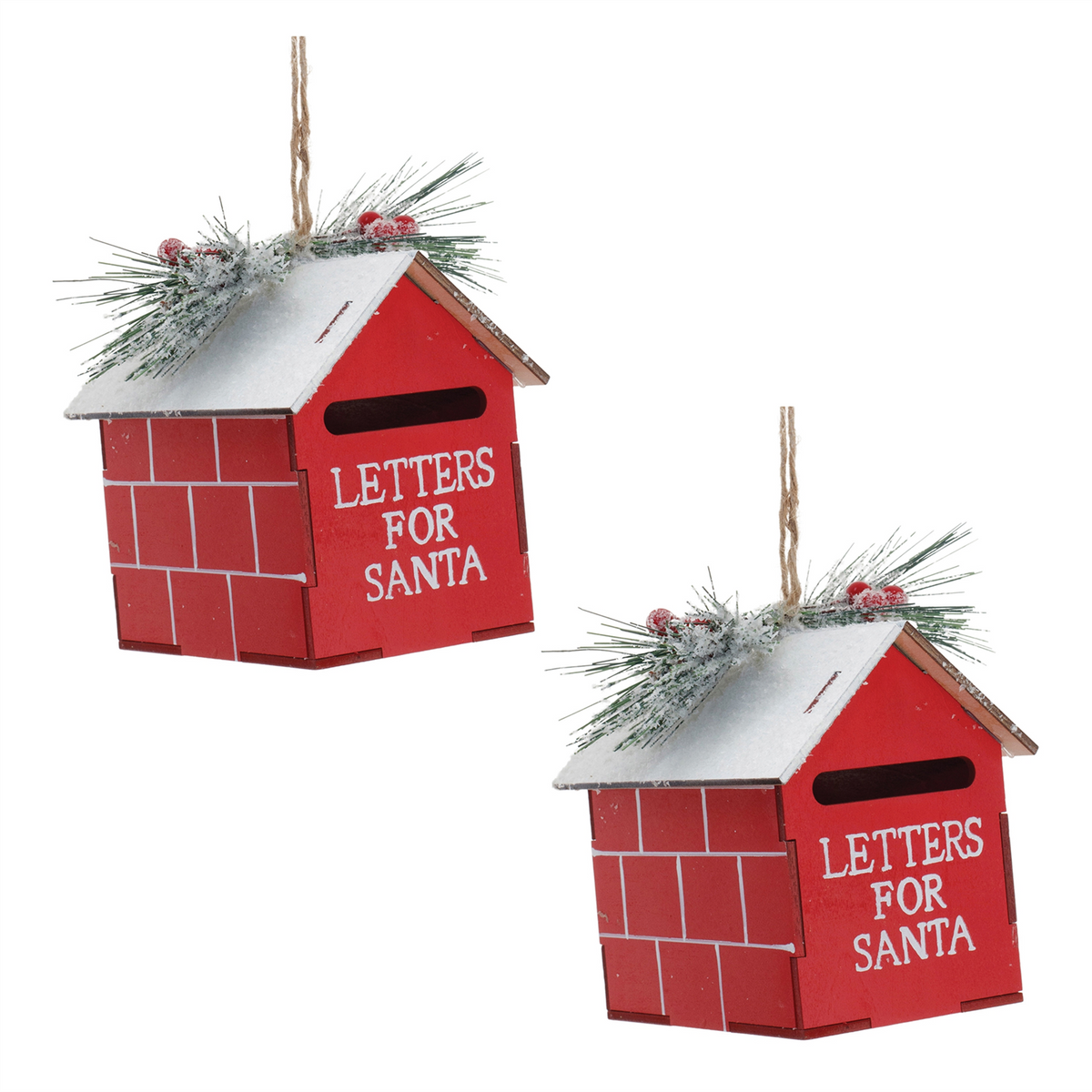 Frosted Metal Mailbox Oranment (Set of 2) -Ship Only