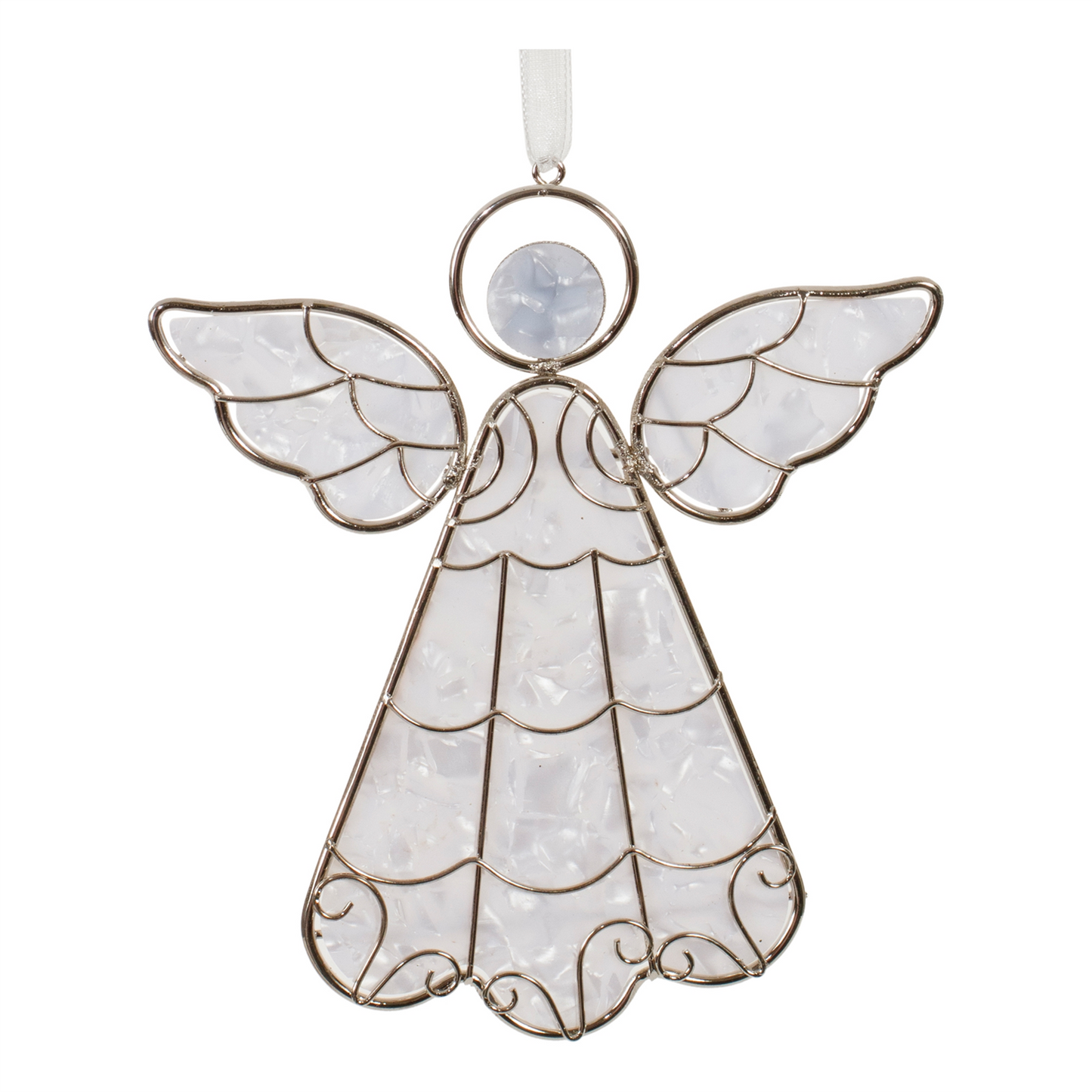 Angel Ornament (Set of 6) 5”H Plastic/Metal -Ship Only