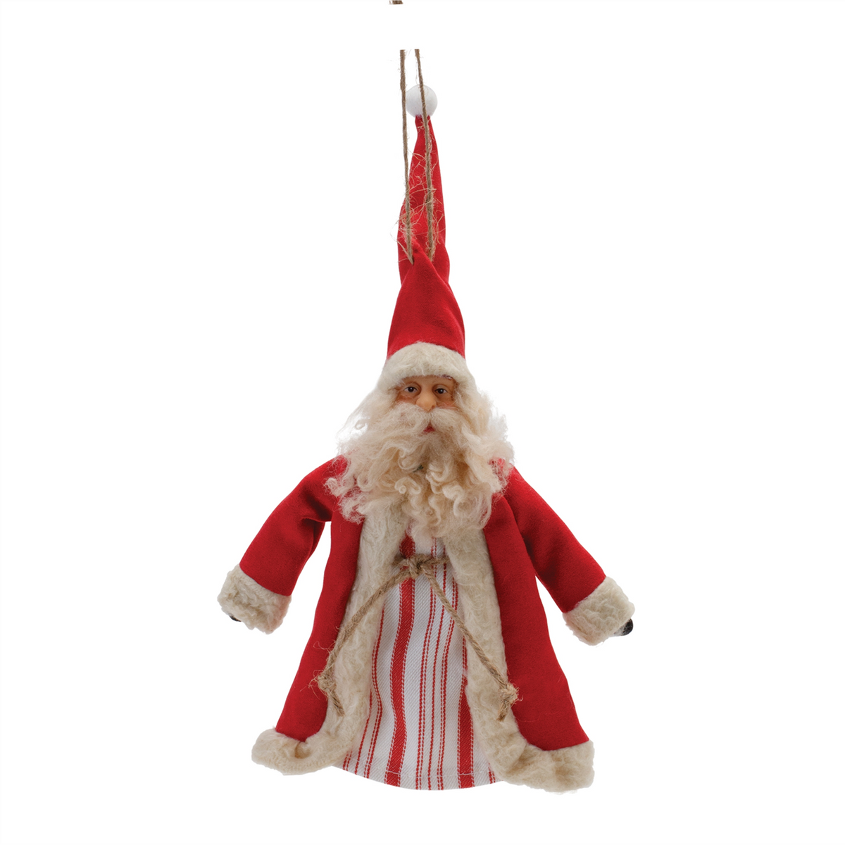 Santa Ornament (Set of 6) 10"H, 10.25"H, 11"H Polyester -Ship Only