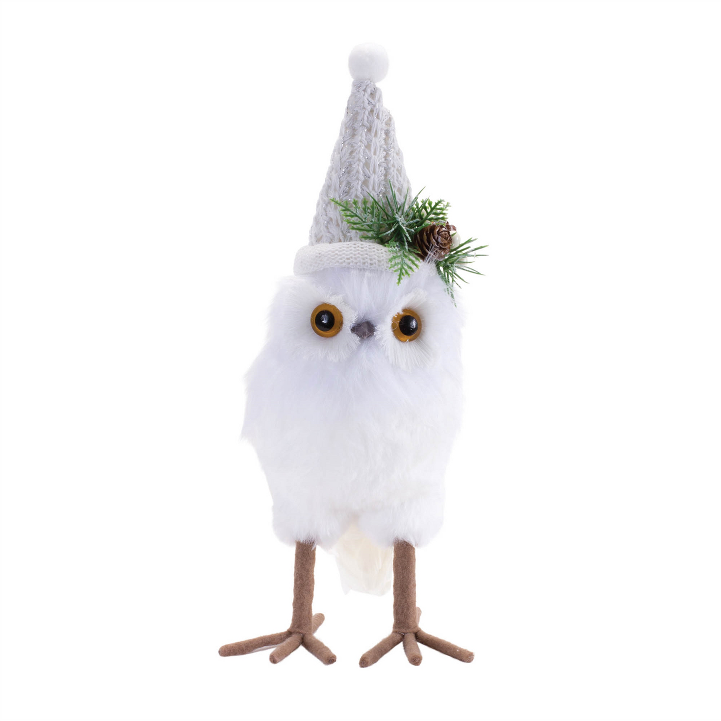 Winter Owl (Set of 3) 7.5"H, 7.75"H, 10"H Foam/Polyester
