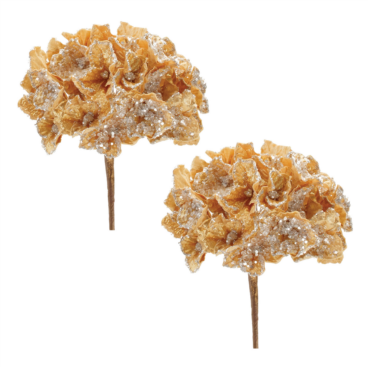 Beaded Hydrangea Flower Stem (Set of 2) -Ship Only
