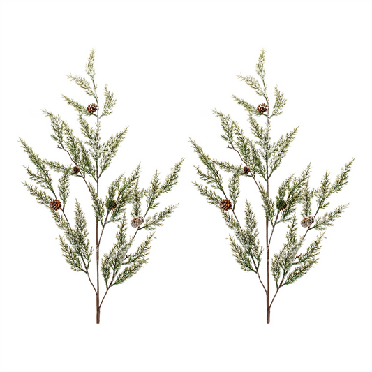 Icy Pine Spray with Pinecones (Set of 2) -Ship Only