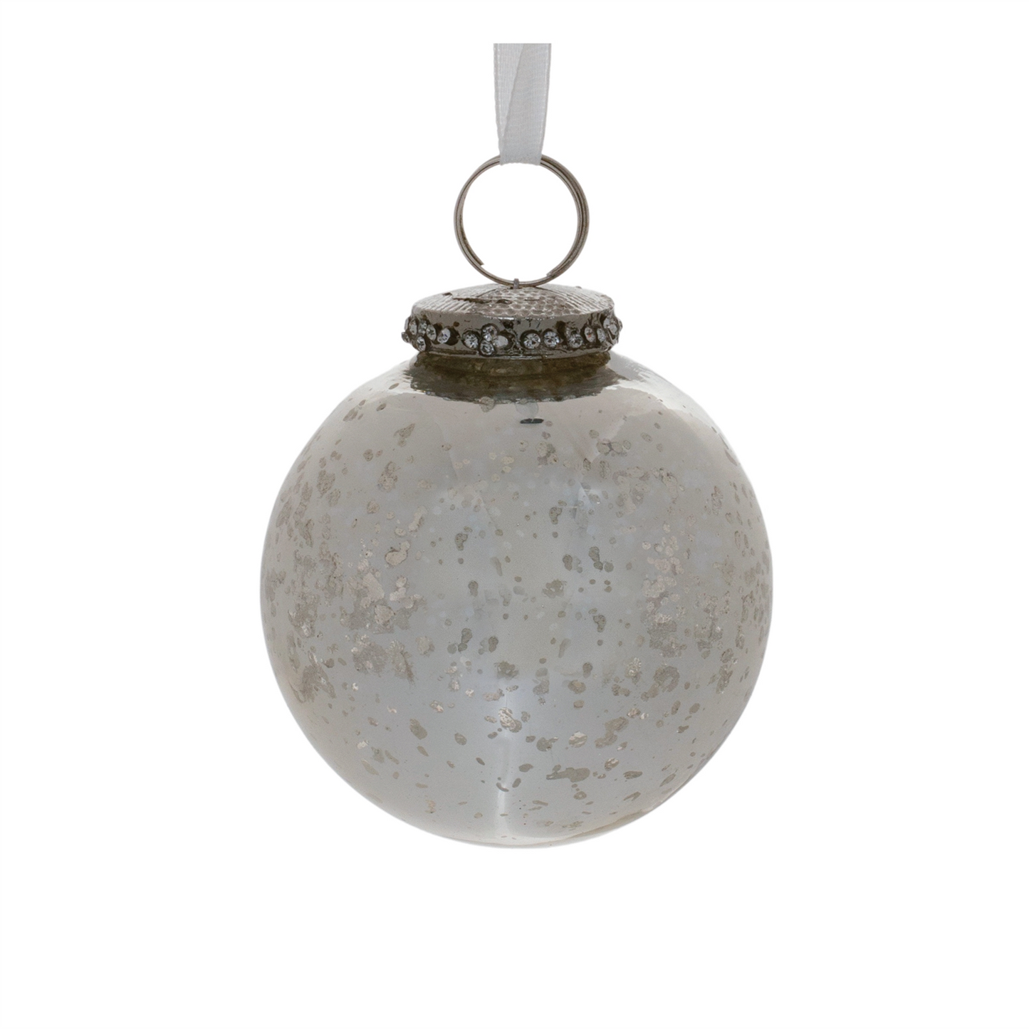 Grey Mercury Glass Ornament (Set of 6) -Ship Only