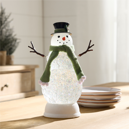 LED Snowman Snow Globe 11"H -Ship Only
