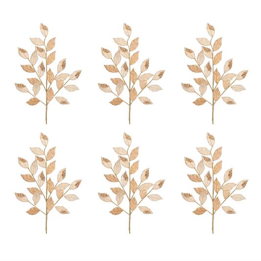 Beaded Leaf Spray (Set of 6) 28”H Polyester -Ship Only