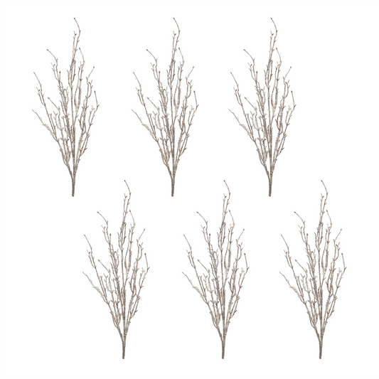 Glitter Branch (Set of 6) 35”H Plastic -Ship Only