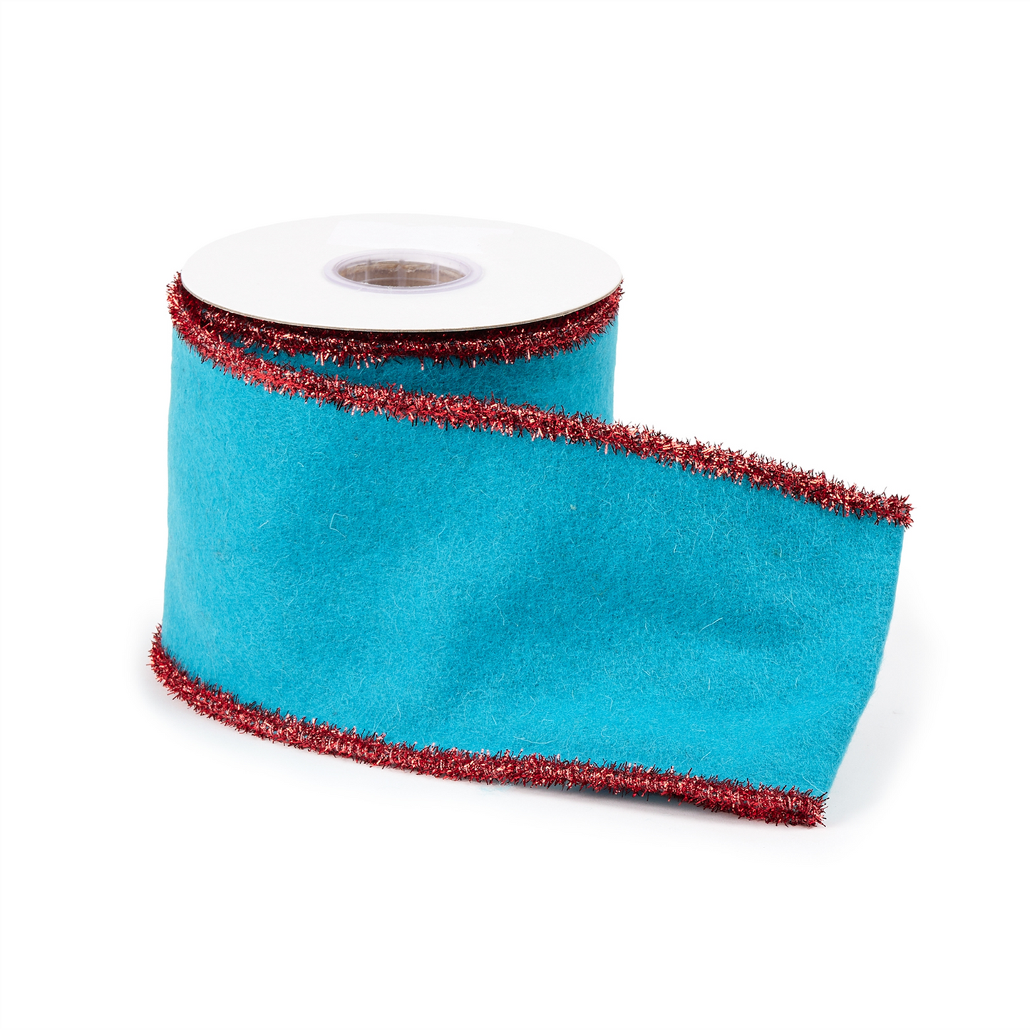 Blue Wool and Red Wired Ribbon (Set of 2) -Ship Only