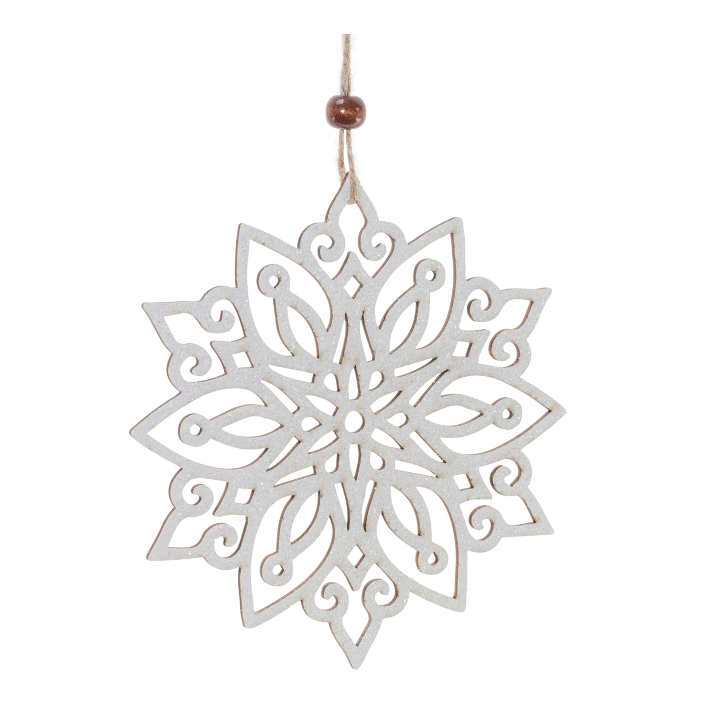 Snowflake Ornament (Set of 24) 5”H Wood -Ship Only