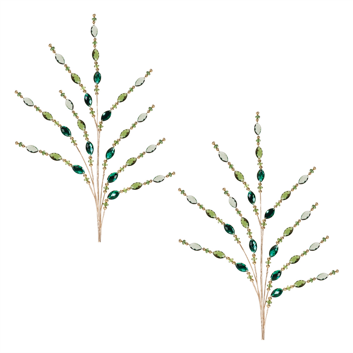 Green Jewel Bead Spray (Set of 2) -Ship Only