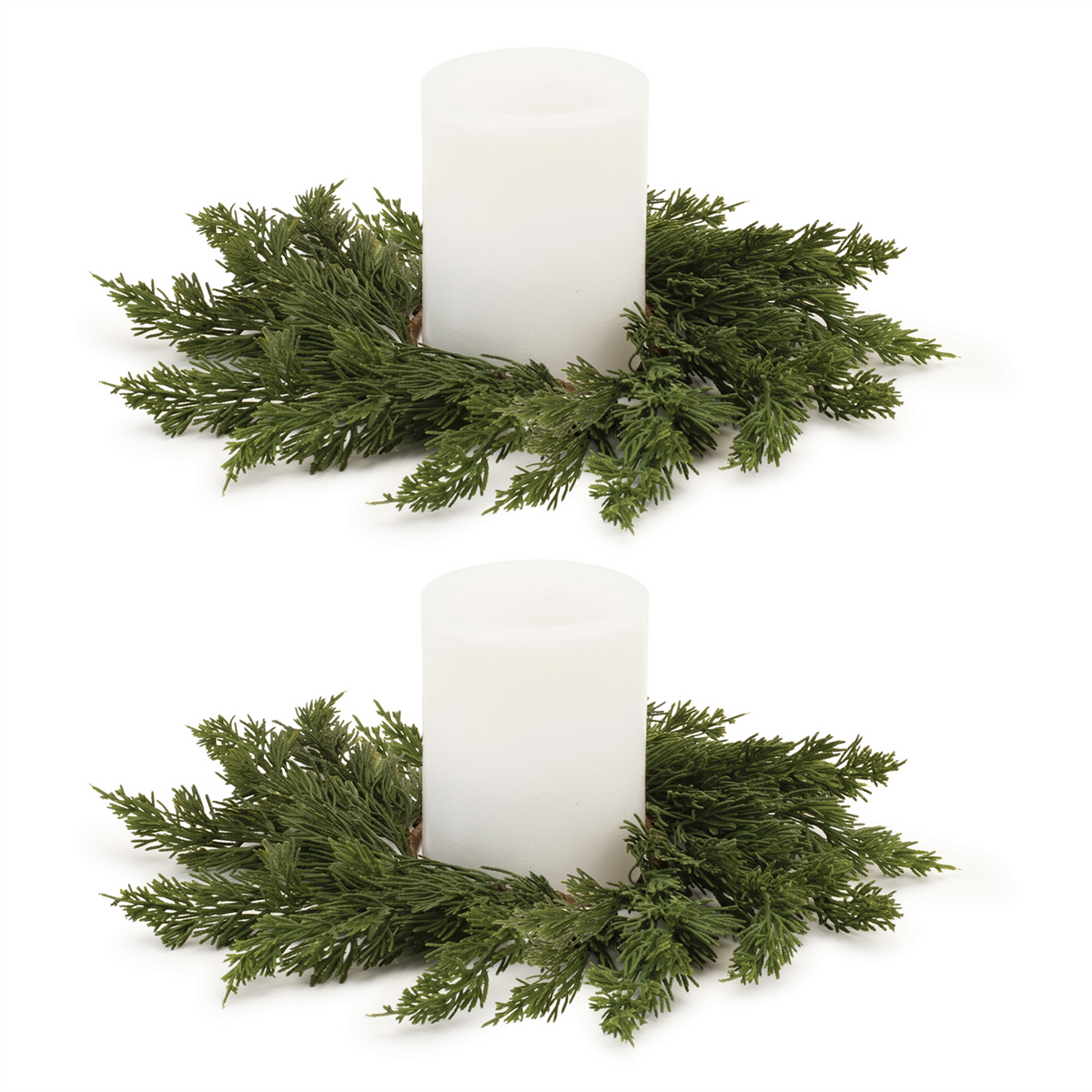 Pine Candle Ring (Set of 2) -Ship Only