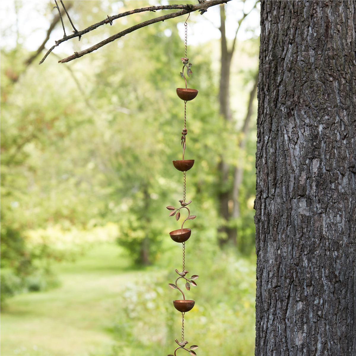 Bird Branch Rain Chain 70"L -Ship Only