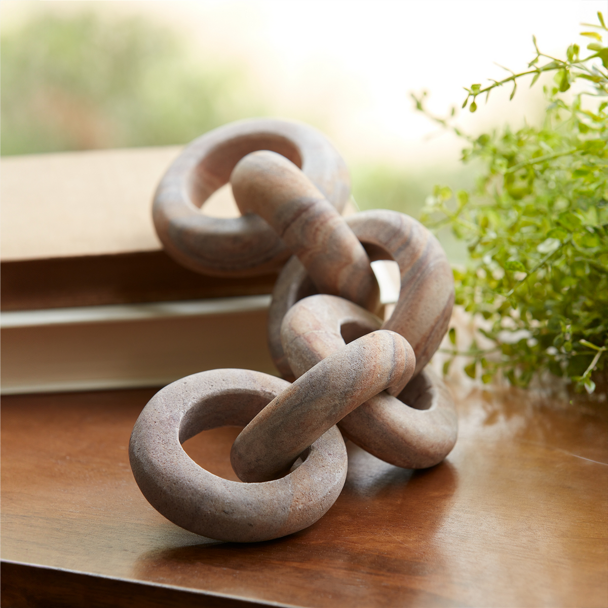 Chain Link Decor 11”L Sandstone -Ship Only