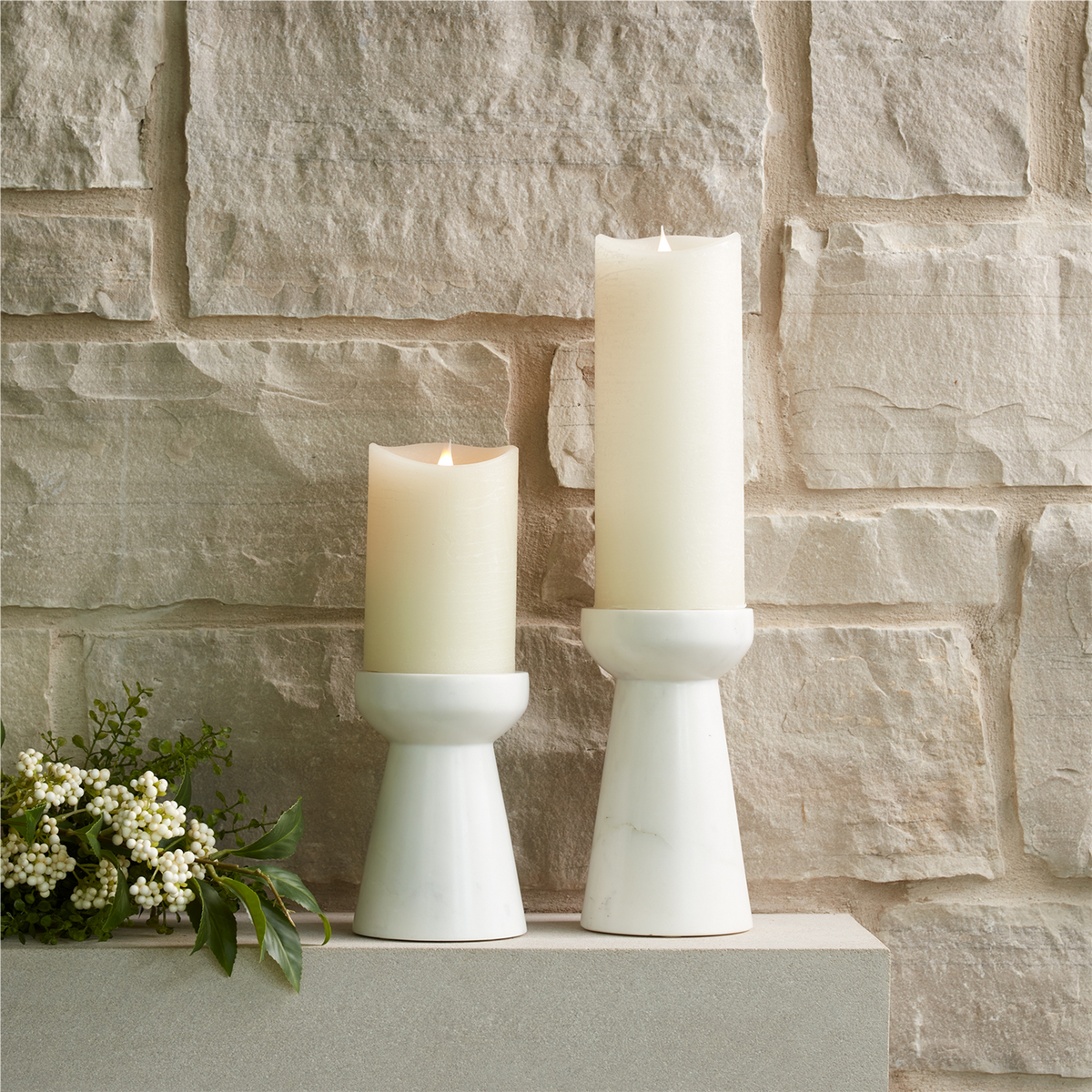 Modern Marble Candle Holder (Set of 2) -Ship Only