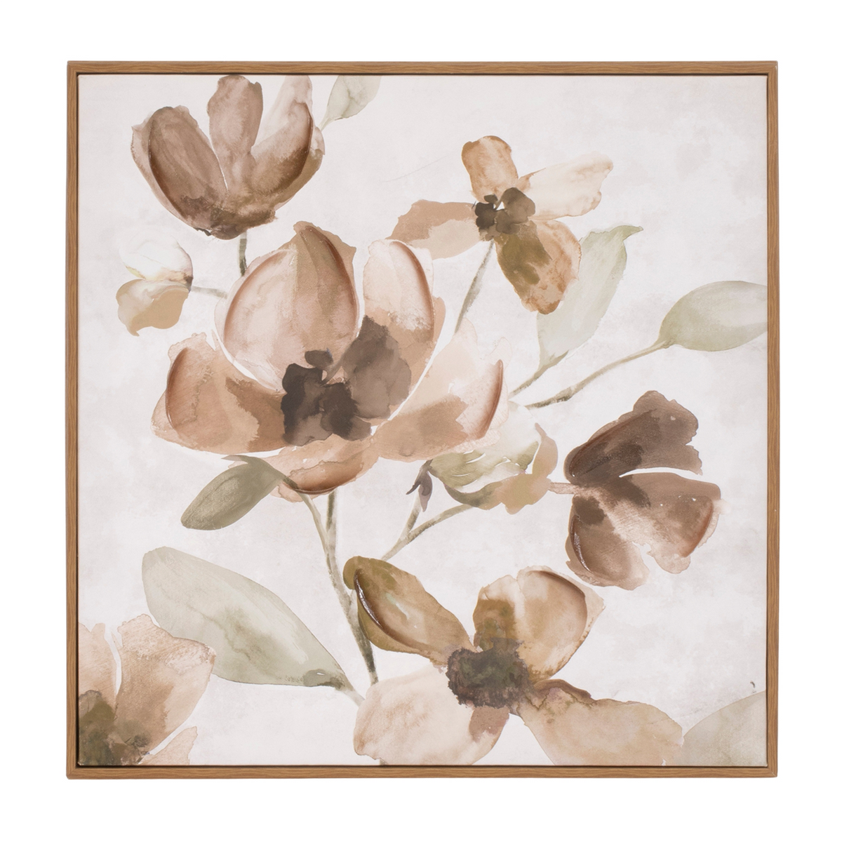 Wood Floral Block Plaque (Set of 2) -Ship Only