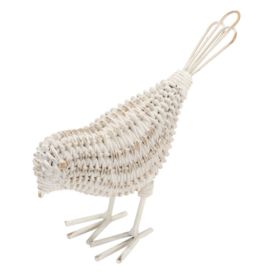Wicker Design Bird Figurine (Set of 4) -Ship Only