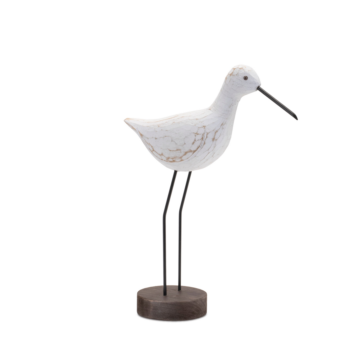 Carved Wood Sea Bird with Metal Stand (Set of 2) -Ship Only