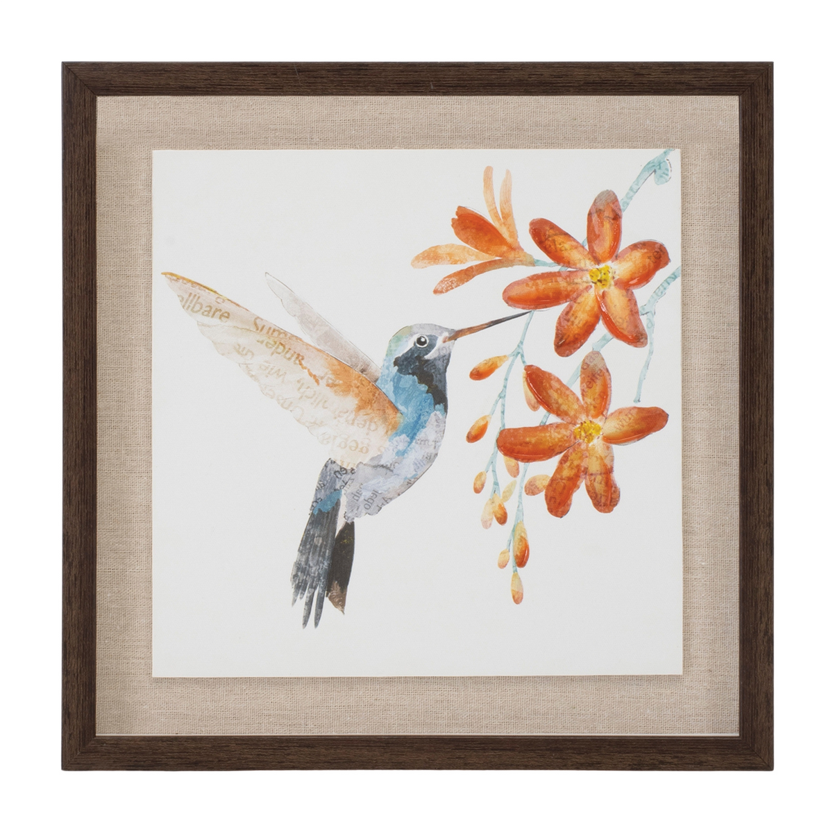 Framed Hummingbird Floral Print (Set of 2) -Ship Only