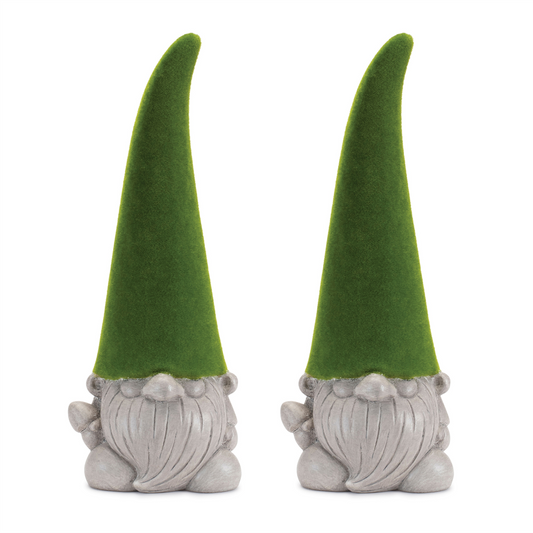 Mossy Terra Cotta Gnome Statue (Set of 2) -Ship Only