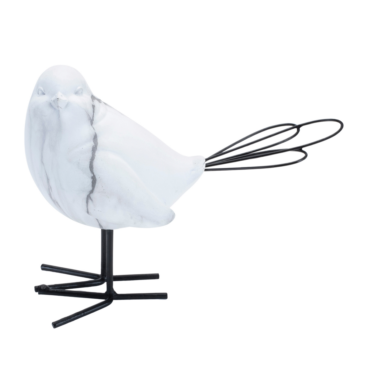 Bird (Set of 4) 3.75"H, 5.5"H Resin/Wire -Ship Only