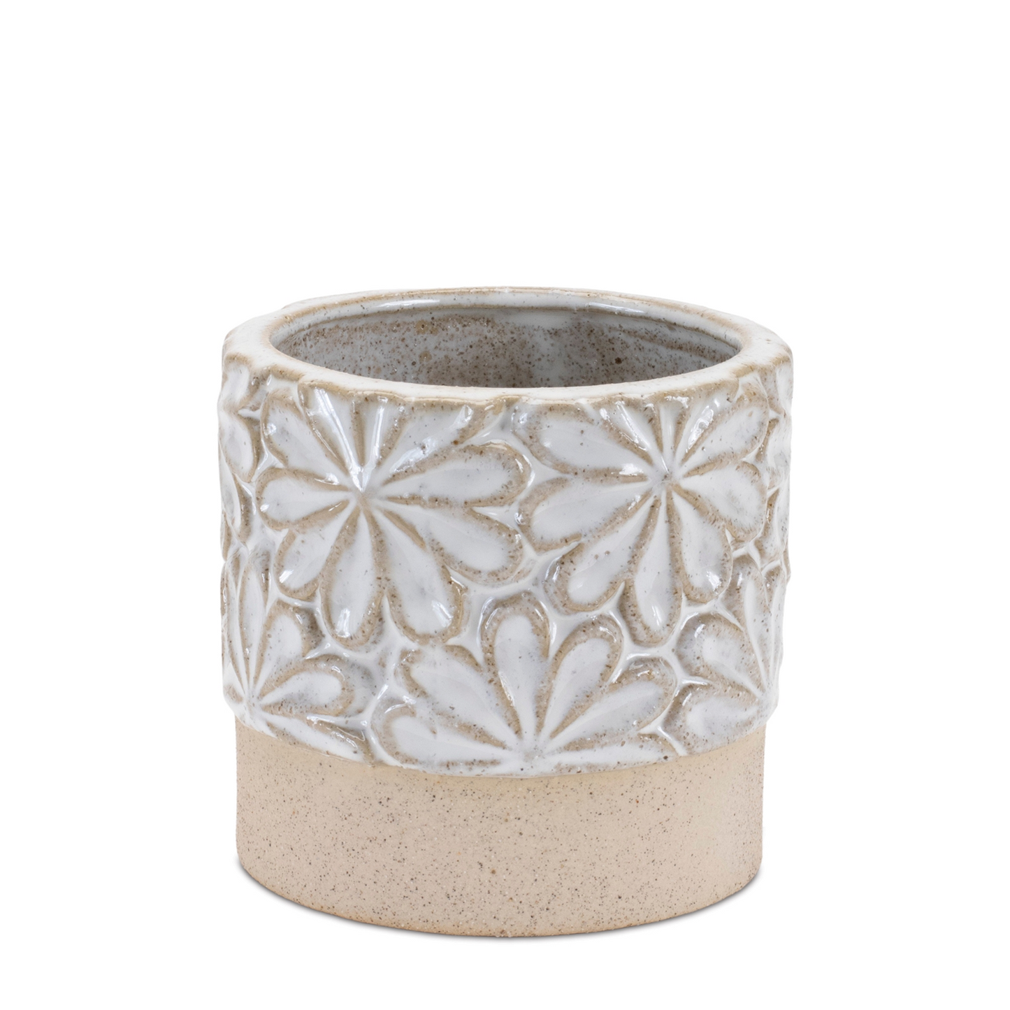 Ceramic Floral Planter (Set of 2) -Ship Only