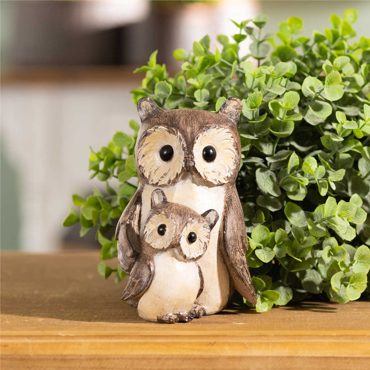 Woodland Owl with Baby Figurine (Set of 4) -Ship Only