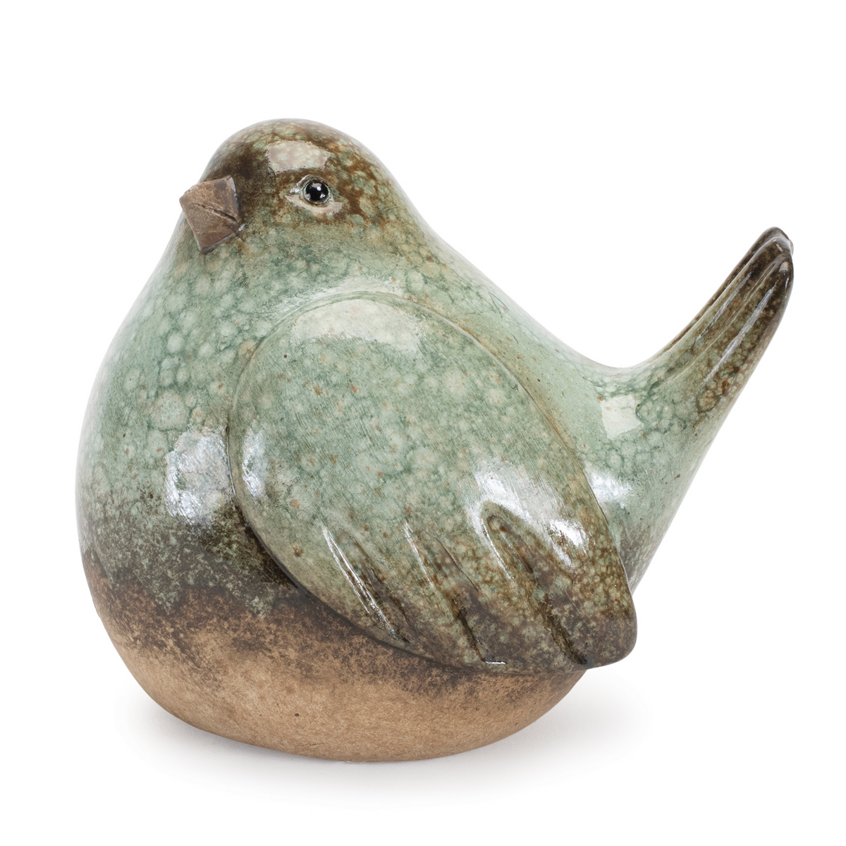 Ceramic Bird Figurines with Unglazed Accents (Set of 4) -Ship Only