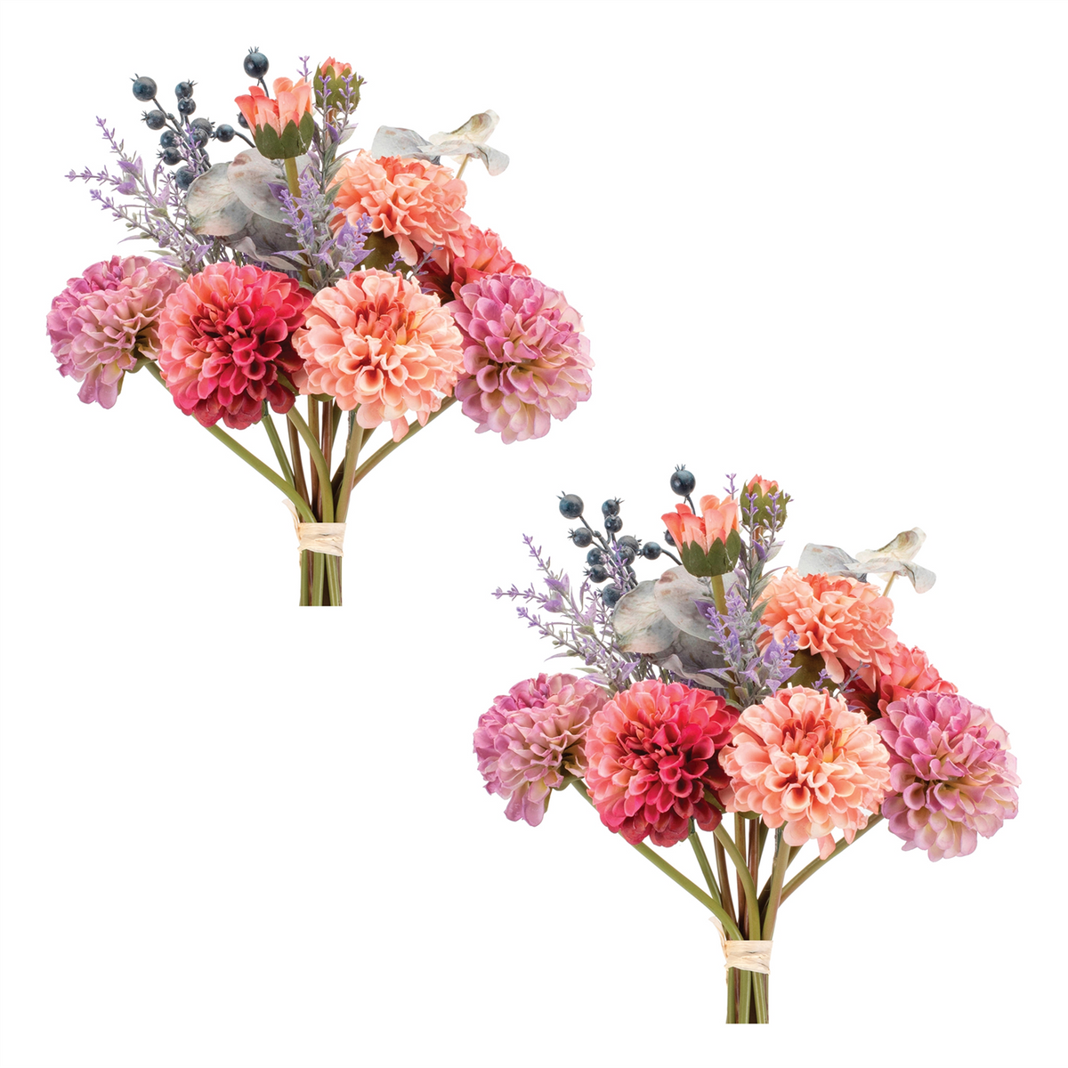 Mixed Zinnia Floral Bouquet (Set of 2) -Ship Only