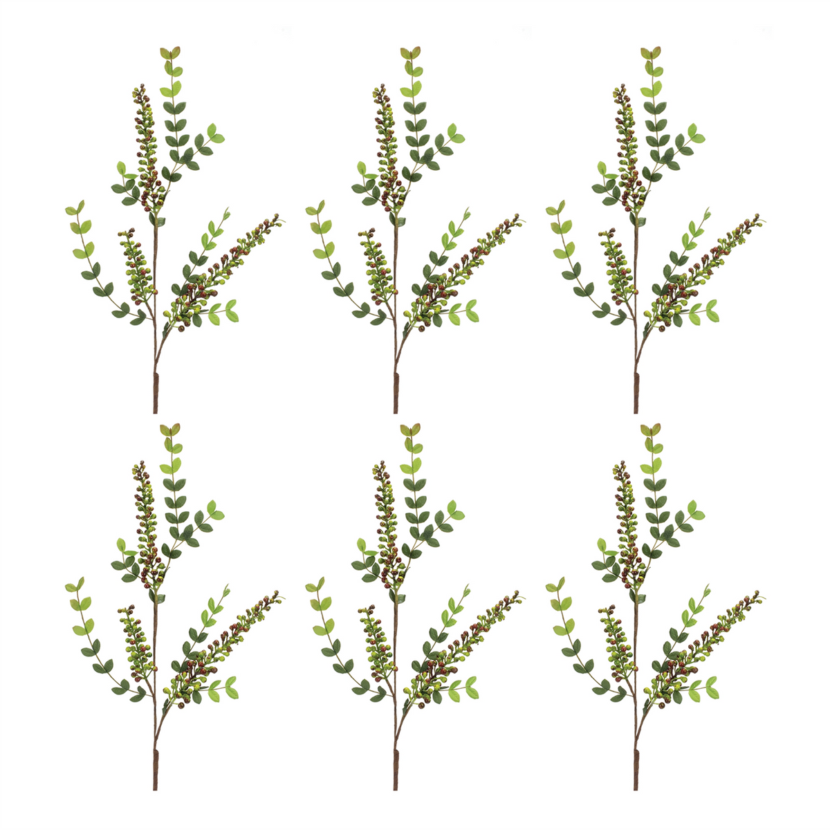 Variegated Red Berry Foliage Spray (Set of 6) -Ship Only