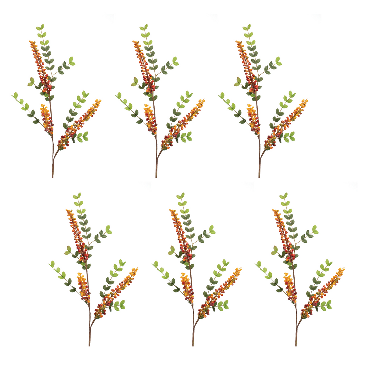 Orange Berry Foliage Spray (Set of 6) -Ship Only