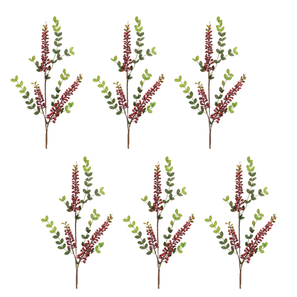 Burgandy Berry Foliage Spray (Set of 6) -Ship Only
