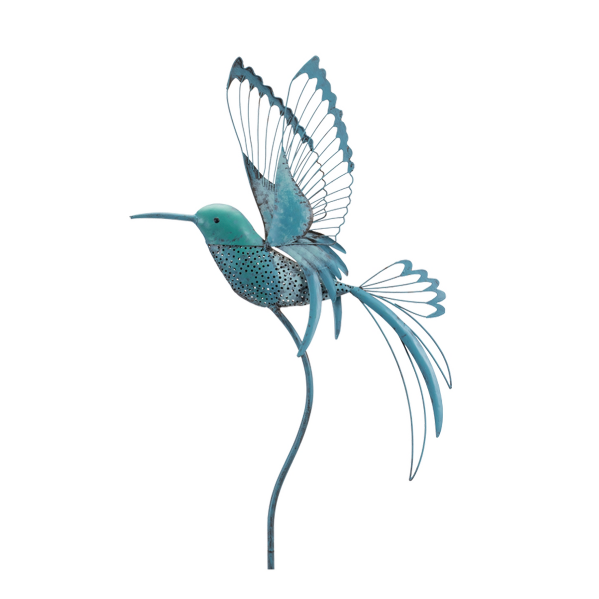 Iron Metal Hummingbird Garden Stake (Set of 2) -Ship Only