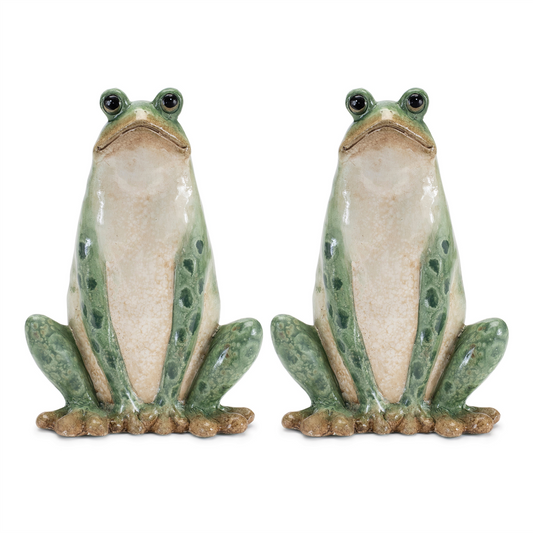 Ceramic Garden Frog Statue (Set of 2) -Ship Only