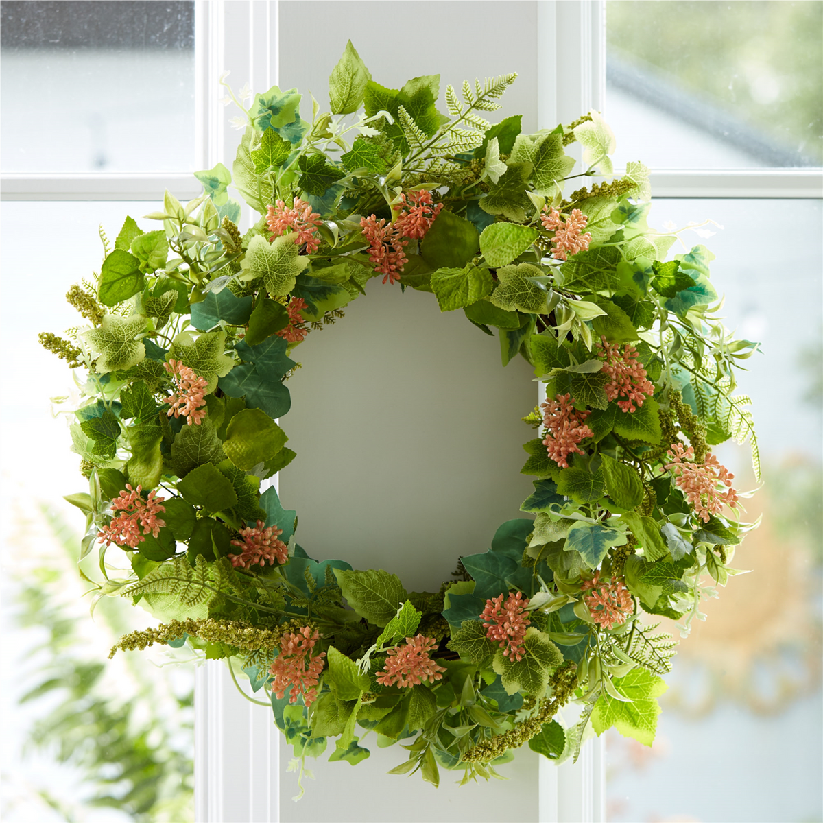 Foliage Wreath 24”D Polyester/Twig -Ship Only