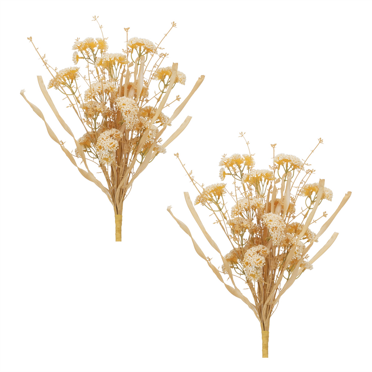Beige Floral Grass Bush (Set of 2) -Ship Only
