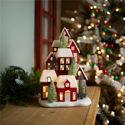 LED Houses 13.5"H Resin