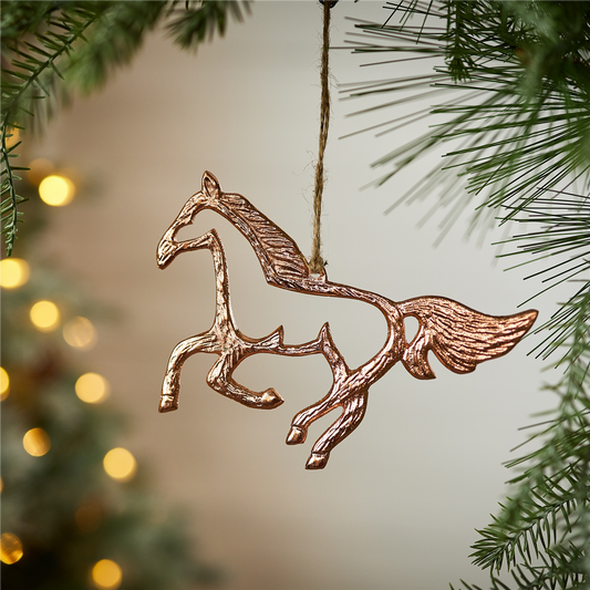 Horse Ornament (Set of 12) 4"H Aluminum -Ship Only
