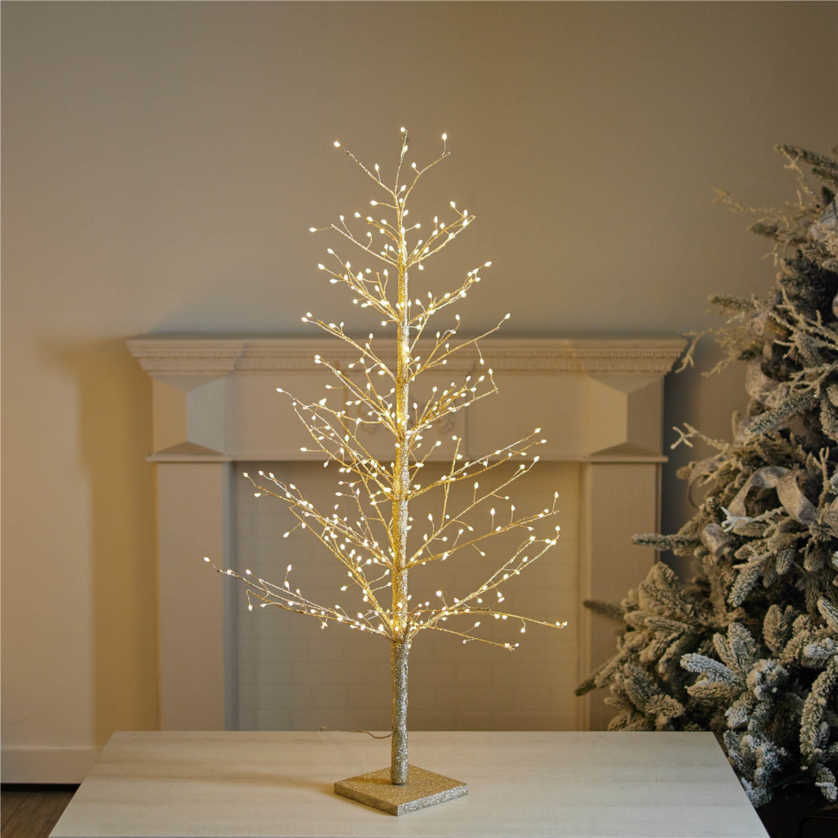 Gold LED Twig Tree 48"H -Ship Only