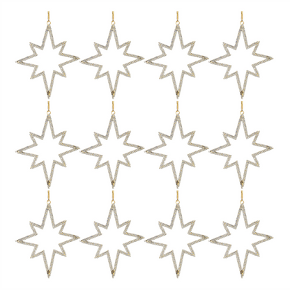 Jeweled Metal Star Ornament (Set of 12)