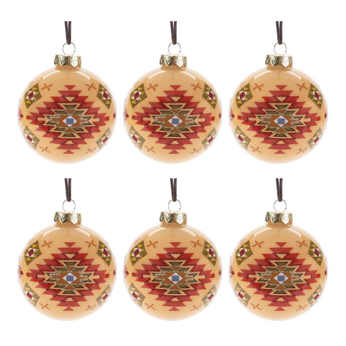 Western Glass Ball Ornament (Set of 6)