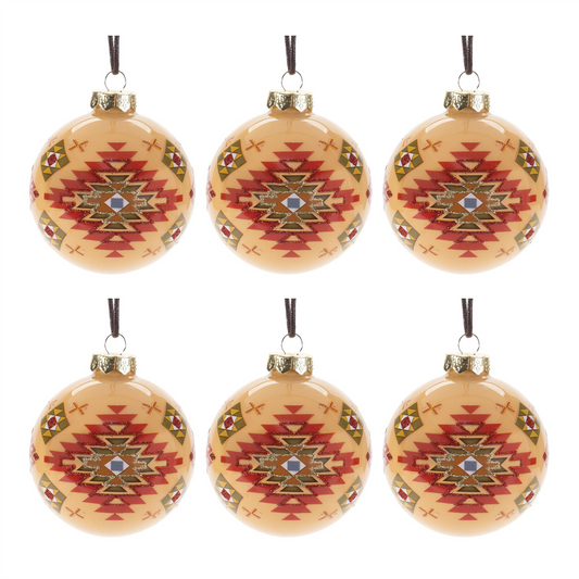 Western Glass Ball Ornament (Set of 6) -Ship Only