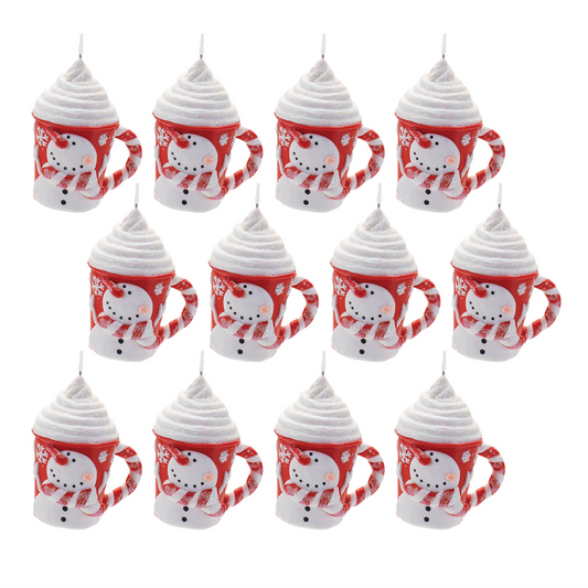Cup Ornament (Set of 12) 3.5”H Clay Dough -Ship Only