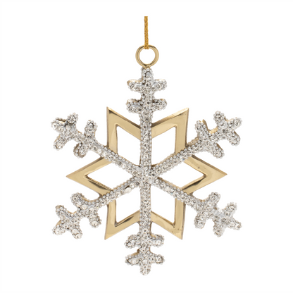 Jeweled Metal Snowflake Ornament (Set of 2)