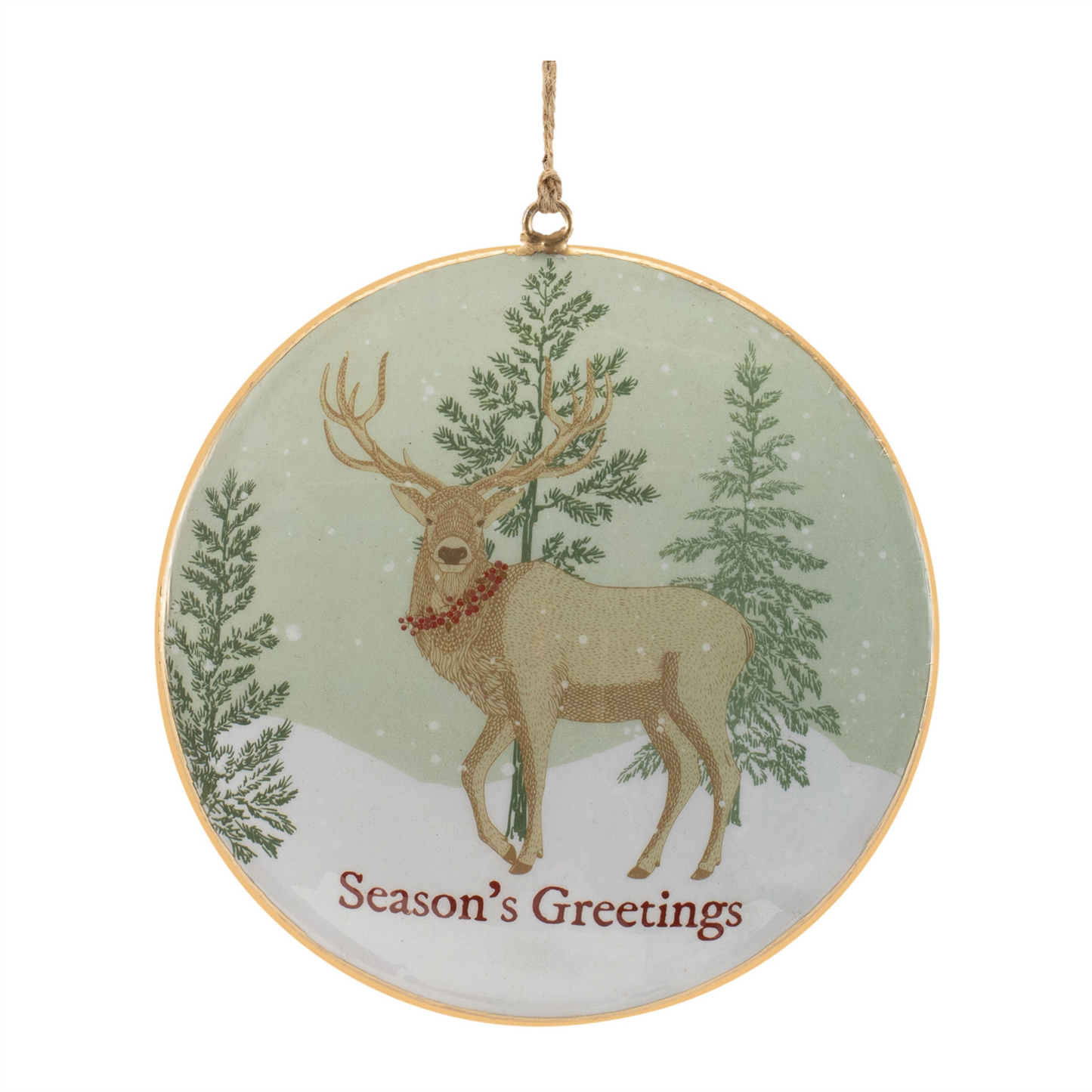 Woodland Christmas Sentiment Disc Ornament (Set of 6) -Ship Only