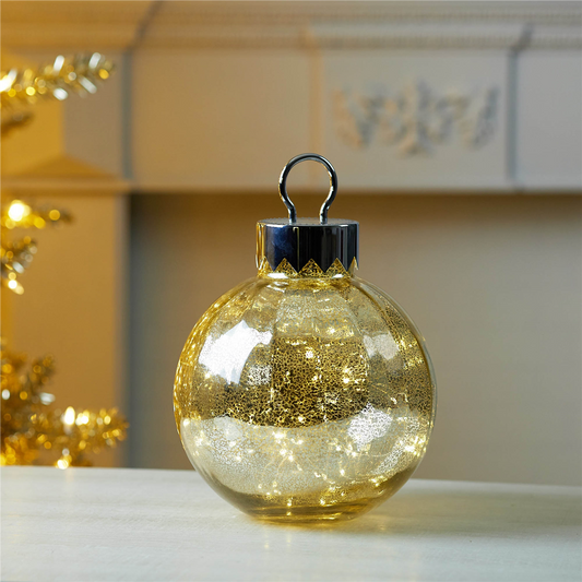 LED Ornament 9.5"D x 13"H Glass 3 AA Batteries Not Included -Ship Only