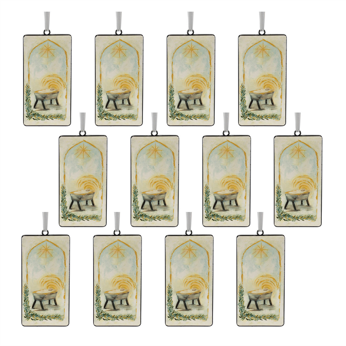 Nativity Manger Ornament (Set of 12)