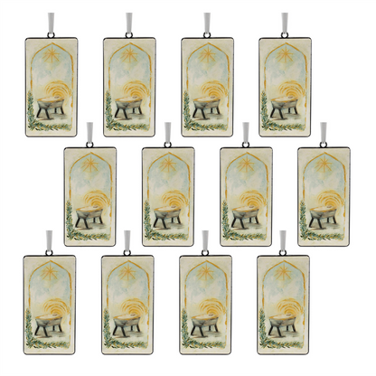 Nativity Manger Ornament (Set of 12)