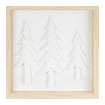 Framed Holiday Deer and Tree Artwork (Set of 2)